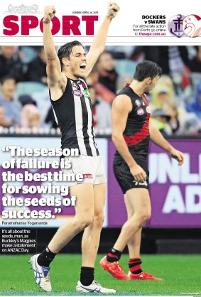 Pie in the sky: Collingwood prevailed on Anzac Day.