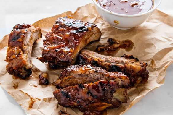 Sticky baby back ribs.