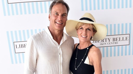 Taxpayers footed the bill ... David Panton and Julie Bishop at the Portsea Polo in 2016.