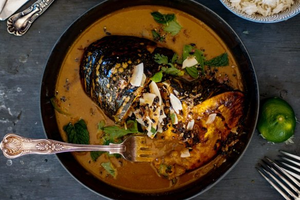 Pumpkin rendang curry.