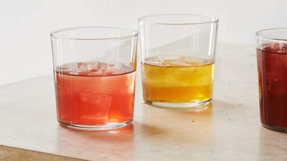 Melon drinking vinegar (left) from Rawduck in London.