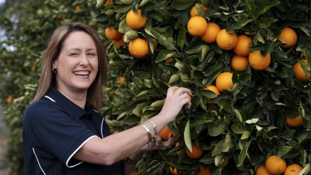 Tania Chapman, a valencia orange grower from Mildura and also chair of Citrus Australia.