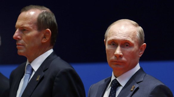 Australia's relationship with Russia was strained after Tony Abbott led condemnation of Vladimir Putin's actions in Ukraine.