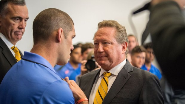 Formidable: Former Western Force captain Matt Hodgson with Andrew "Twiggy" Forrest, who has announced plans for an "Indo-Pacific" rugby competition.