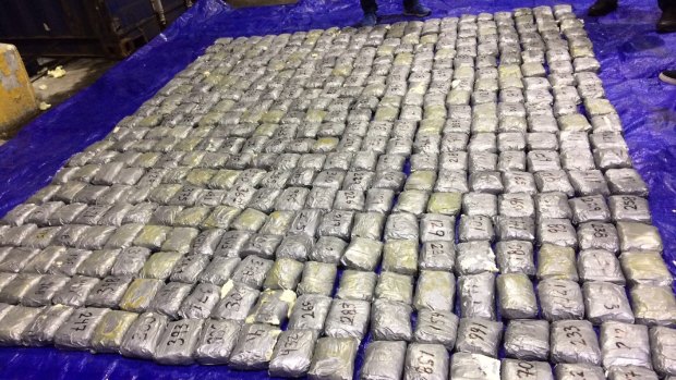 313 kilograms of methamphetamine intercepted by detectives in Panama on October 26.