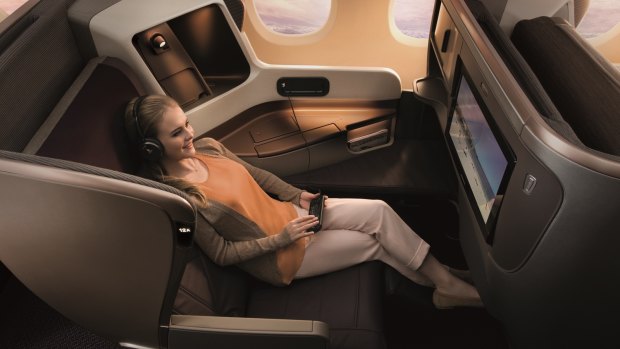 新加坡航空公司a350 - 900商务舱。