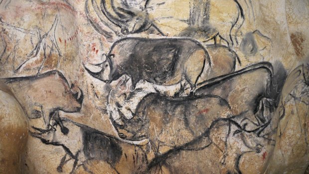 Rock art in Chauvet Cave in France.