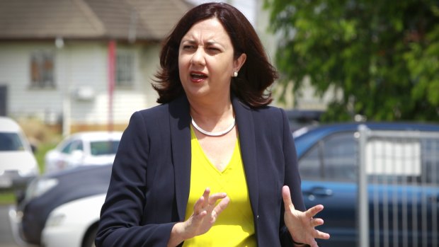 Opposition Leader Annastacia Palaszczuk on the campaign trail in Brisbane.