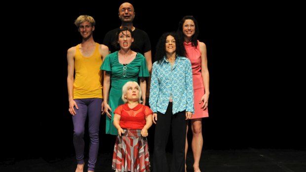 Benjamin Hancock, Nalina Wait, James Berlyn, Kiruna Stamell, Narelle Benjamin and Rachelle Hickson in <i>Variant</i>.  