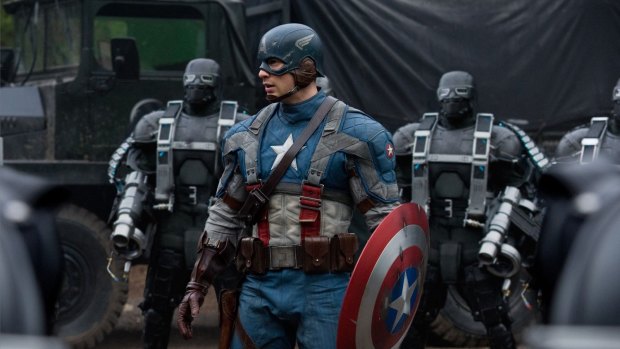 Almost steampunk: Captain America: The First Avenger, Sunday  at 8.30pm on Eleven.  

Chris Evans star as Captain America in Paramount Pictures' Captain America: The First Avenger. Photo Credit: Jay Maidment. ? 2010 MVL Film Finance LLC.