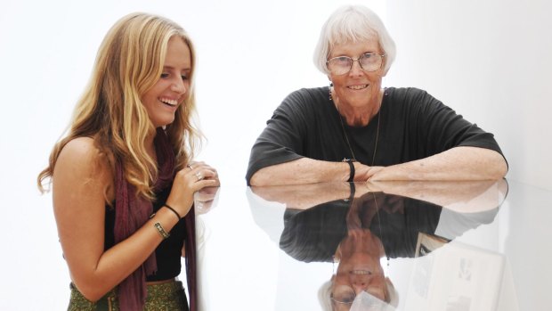 Artist Michelle Collocott, right, with Art Express artist Emma Tye.