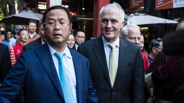 Huang Xiangmo and Prime Minister Malcolm Turnbull.