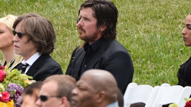 Batman actor Christian Bale at the memorial.