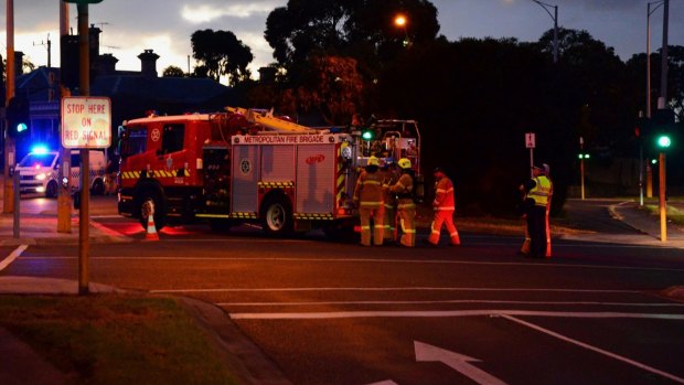 Emergency services, including heavily armed police, were at the scene.