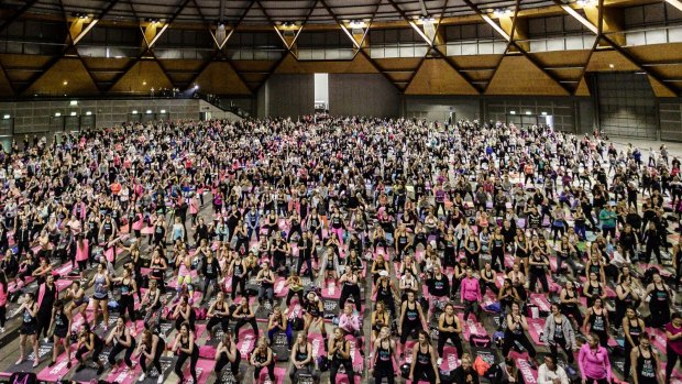 More than 4000 Ashy Bines fans turned up at Sydney Olympic Park in July for the sold-out $28 Ashy Bines fitness session.