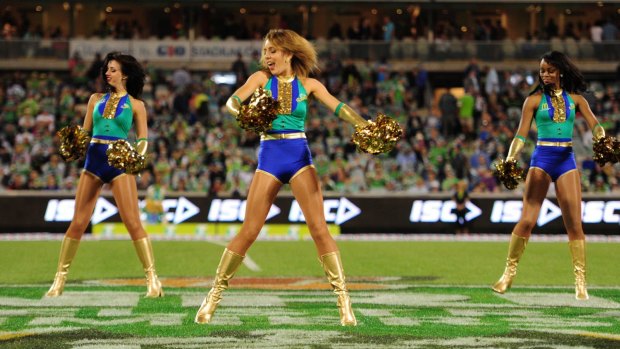 The Emeralds perform at a Raiders game in 2014.