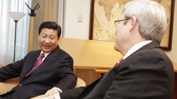 Kevin Rudd and and China's Xi Jinping in 2010.
