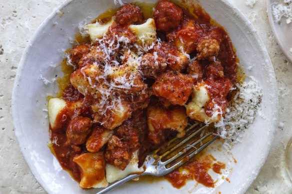 Roman-style  gnocchi with sausage ragu.