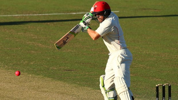 PERTH, AUSTRALIA - OCTOBER 26: Jake Lehmann of the Redbacks bats during day two of the Sheffield Shield match between Western Australia and South Australia at the WACA on October 26, 2016 in Perth, Australia. (Photo by Paul Kane/Getty Images)