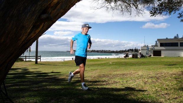 Long distance runner Barry Keem at North Wollongong beach will try and retain his title and make it three years in a row.