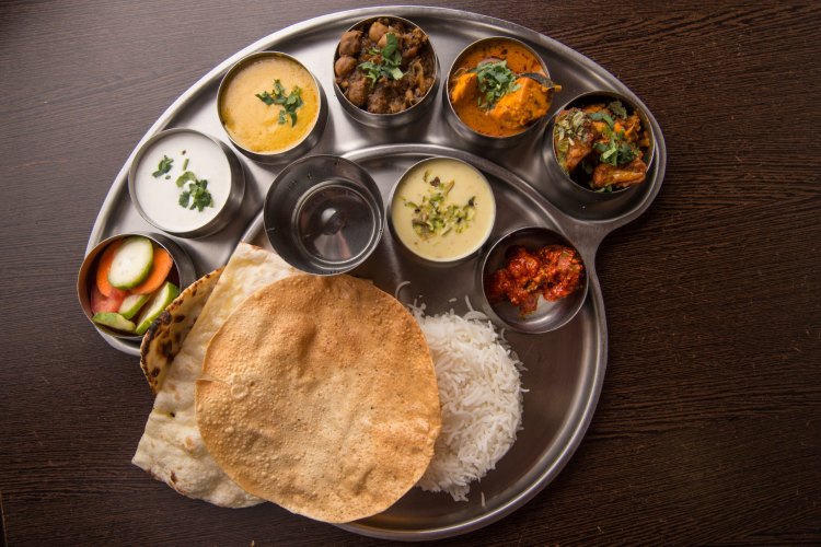 North Indian thali.