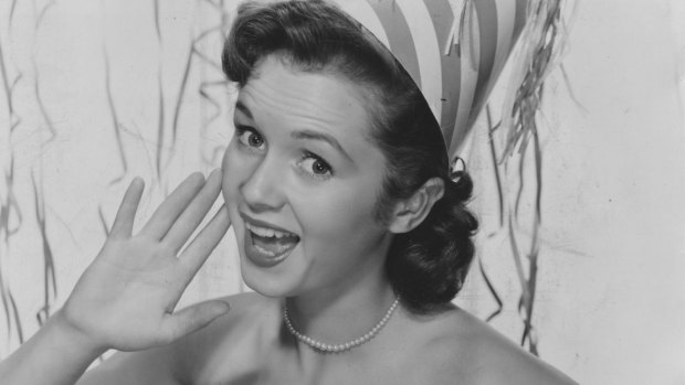 Debbie Reynolds, appearing in "Athena" at the Metro Theatre, Bourke Street, Melbourne, in 1955. 