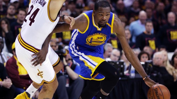Big play: Kevin Durant landed a three-pointer with 45 seconds left on the clock.