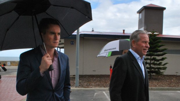 Premier Colin Barnett and Environment Minister Albert Jacob after Ms Collyer's death. 