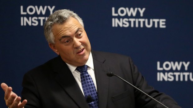 Joe Hockey speaking at the Lowy Institute on Thursday.