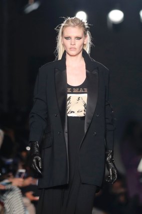 Model Lara Stone wears a creation as part of the Max Mara women's Fall/Winter 2018-2019 collection.