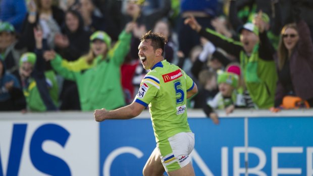 Raiders winger Jordan Rapana scored one of the tries of the season against Newcastle.