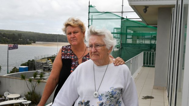 Vicki Weeks (left) says confrontations with her neighbour Harry Magiros has taken a toll on her her and her mother.