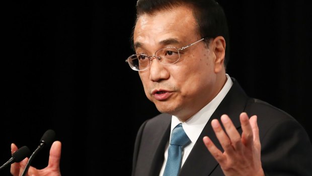 Li Keqiang, China's premier, speaks during the Australia China Economic and Trade Co-operation Forum in Sydney.