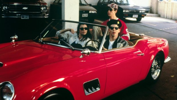 Fine automobile: Sloane, Cameron and Ferris Bueller get their priorities straight in Ferris Bueller's Day Off.