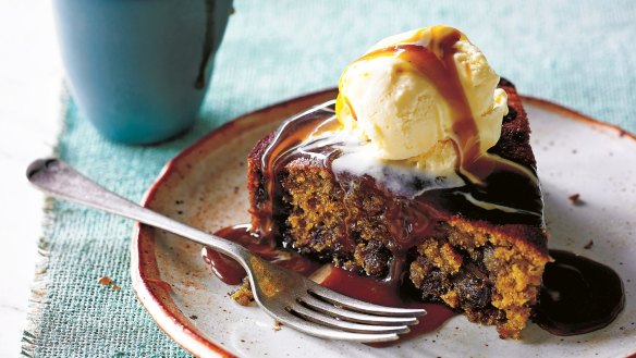 Irresistible sticky date pudding. 