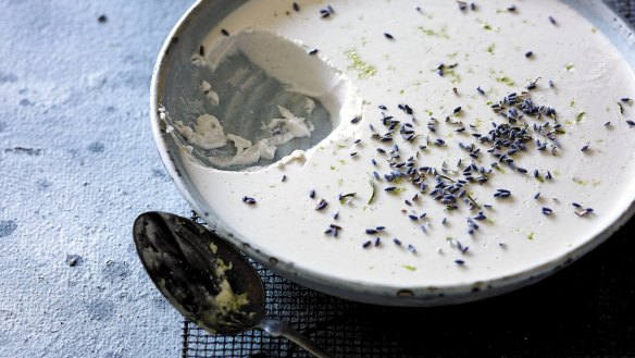 Lavender panna cotta by Pete Evans.