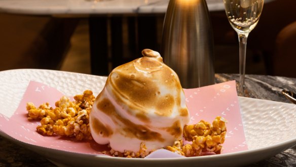 Old-school dishes such as Bombe Alaska match the nostalgic decor.