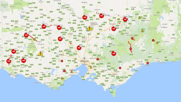 VicRoads has closed roads around Victoria because of the heavy rain and flooding.