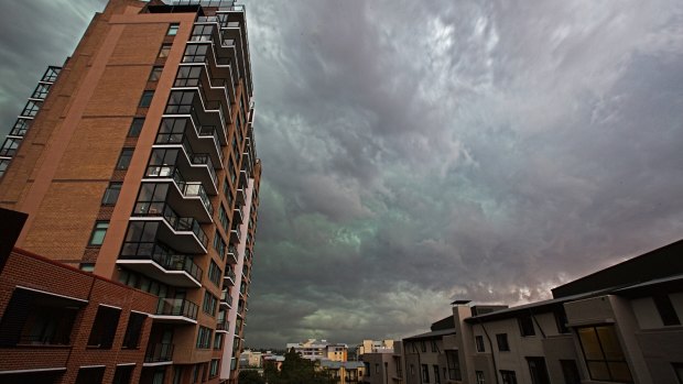 The Sydney storm in Pyrmont. 