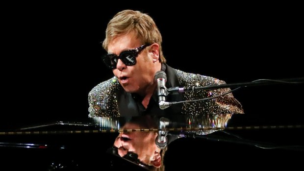 Elton John performing at the WIN stadium in Wollongong last year.