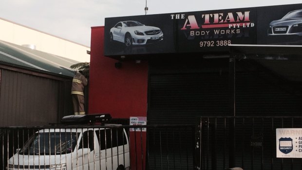 Wally Ahmad's business, A Team Body Works in Condell Park. 