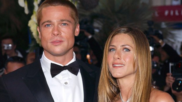 Brad PItt adn Jennifer Aniston in Cannes together as husband and wife in 2004.