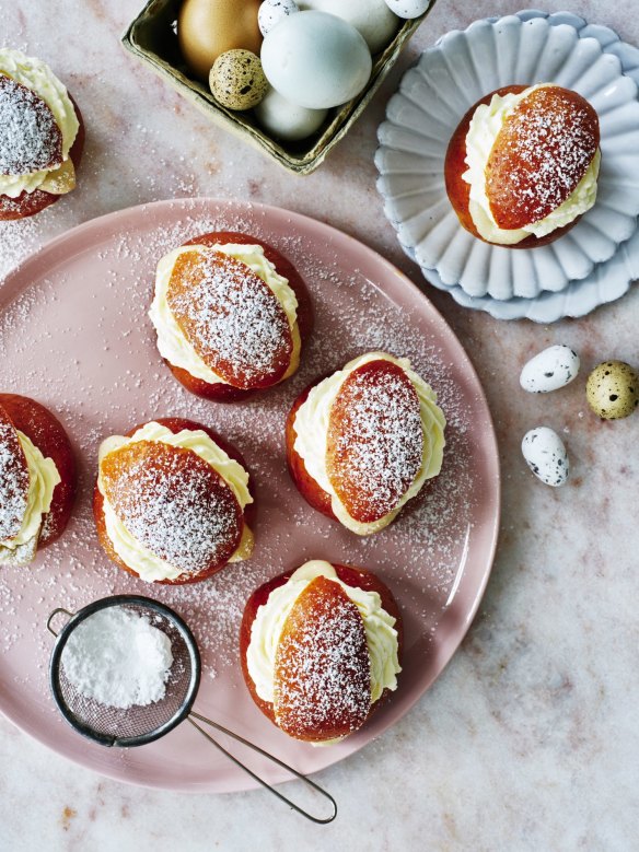 Swedish-style cream buns with almond and cardamom.