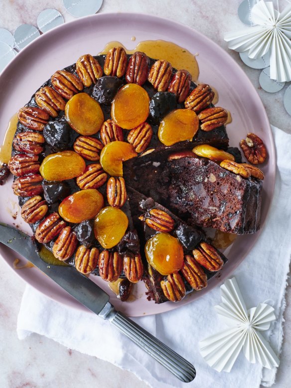 The addition of chocolate in this cake might convert fruitcake-haters.