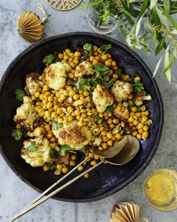 Kylie Kwong's spiced fried cauliflower and chickpeas.