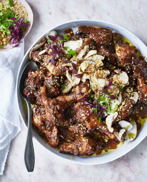 Sticky honey soy chicken.