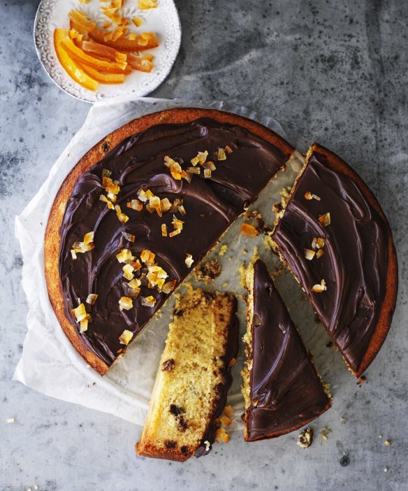 Helen Goh's panettone inspired cake with chocolate ganache.