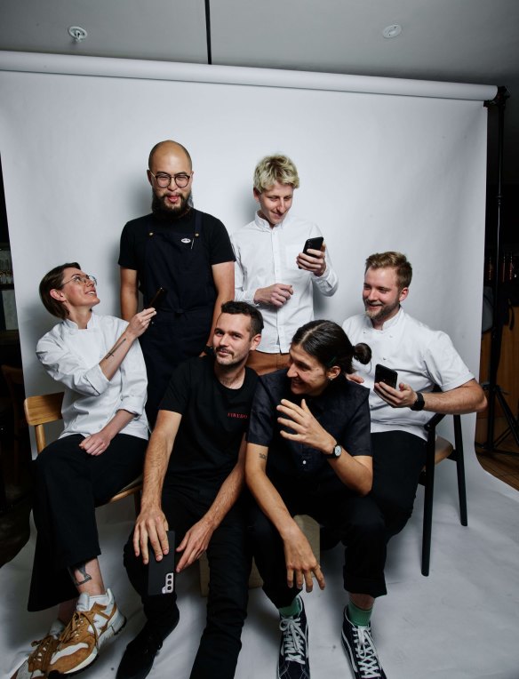 Young Chef finalists 2022: (standing, from left) Arnold Wong and Eytan Harel; (sitting, from left) Victoria Rose, Jason White, Hannah Cox, Tristan Rebbettes.