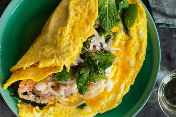 Serve this spanner crab omelette as a shared starter or a meal for one.