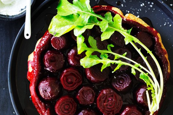 This jewel-toned beetroot tarte tatin is as impressive to look at as it is to eat.